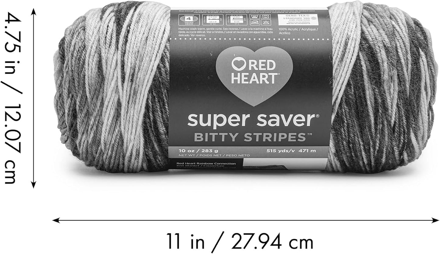 Super Saver Bitty Stripes Sunset Beach Yarn - 2 Pack of 10Oz/283G - 100% Acrylic - #4 Worsted (Medium) - 515 Yards - Knitting/Crochet