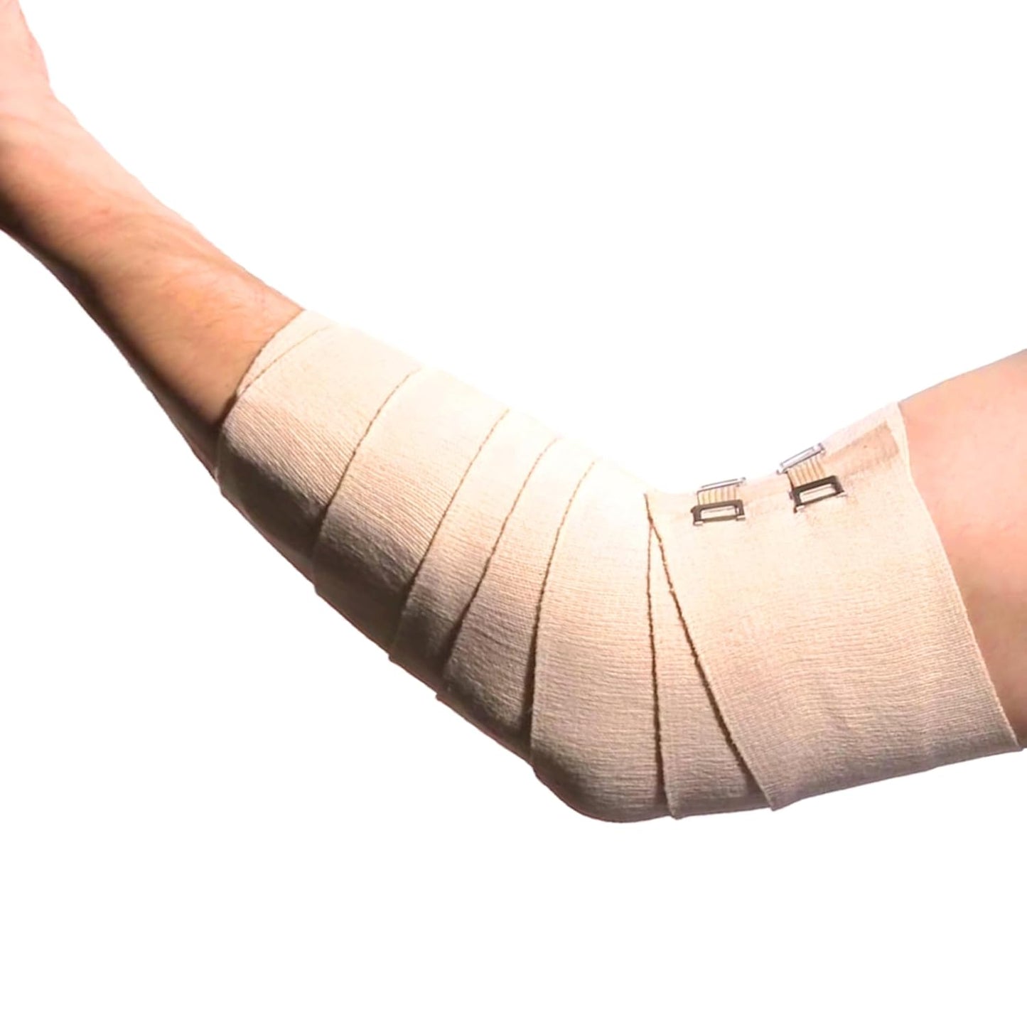 Brand 2 Inch Elastic Bandage with Clips Beige 2 in X 51.2 in Great for Elbow Ankle Knee & More Comfortable Design for Prolonged Wear Easy-To-Use Wrap Design (207310)