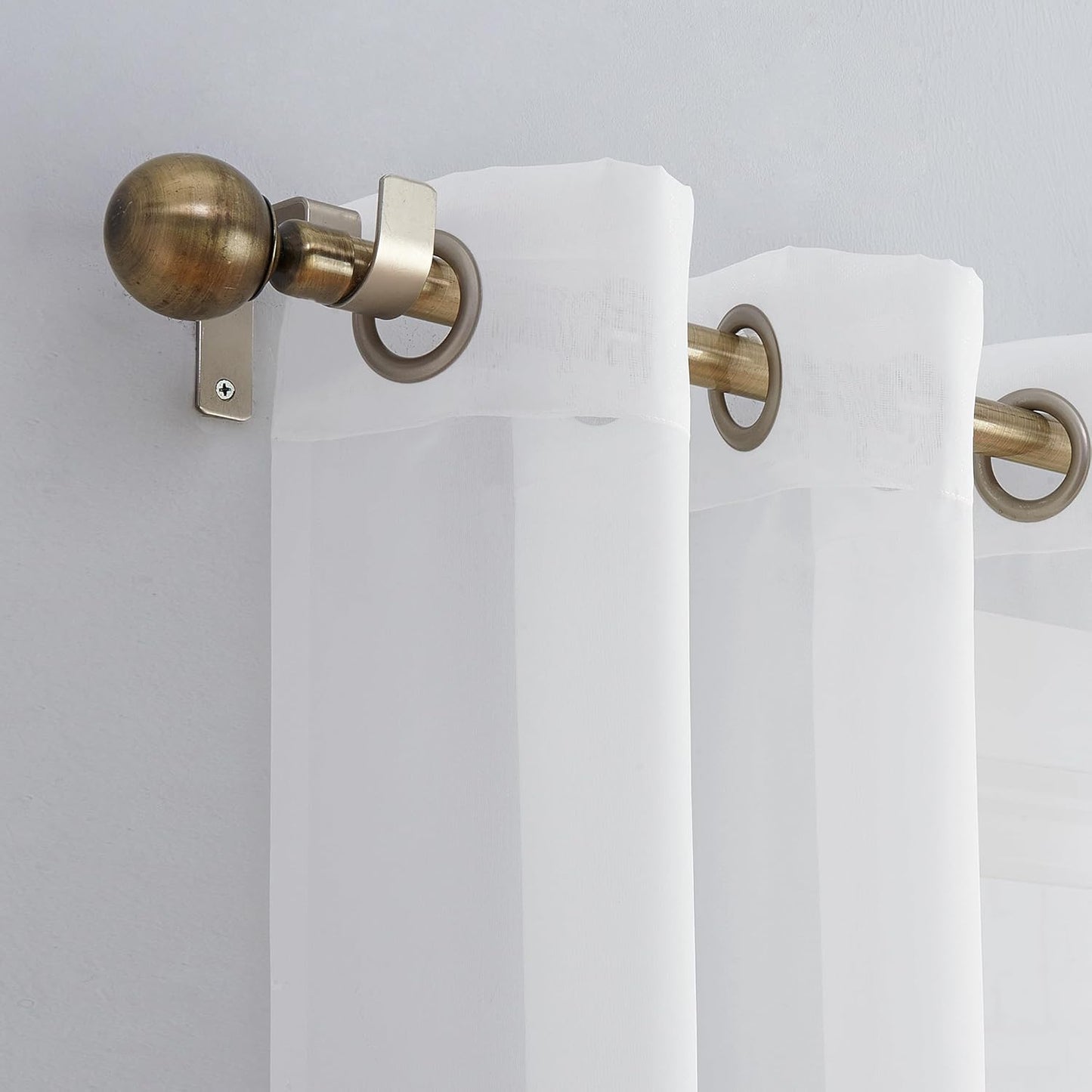 Emily Sheer Voile Grommet Curtain Panel, 59" X 95", White