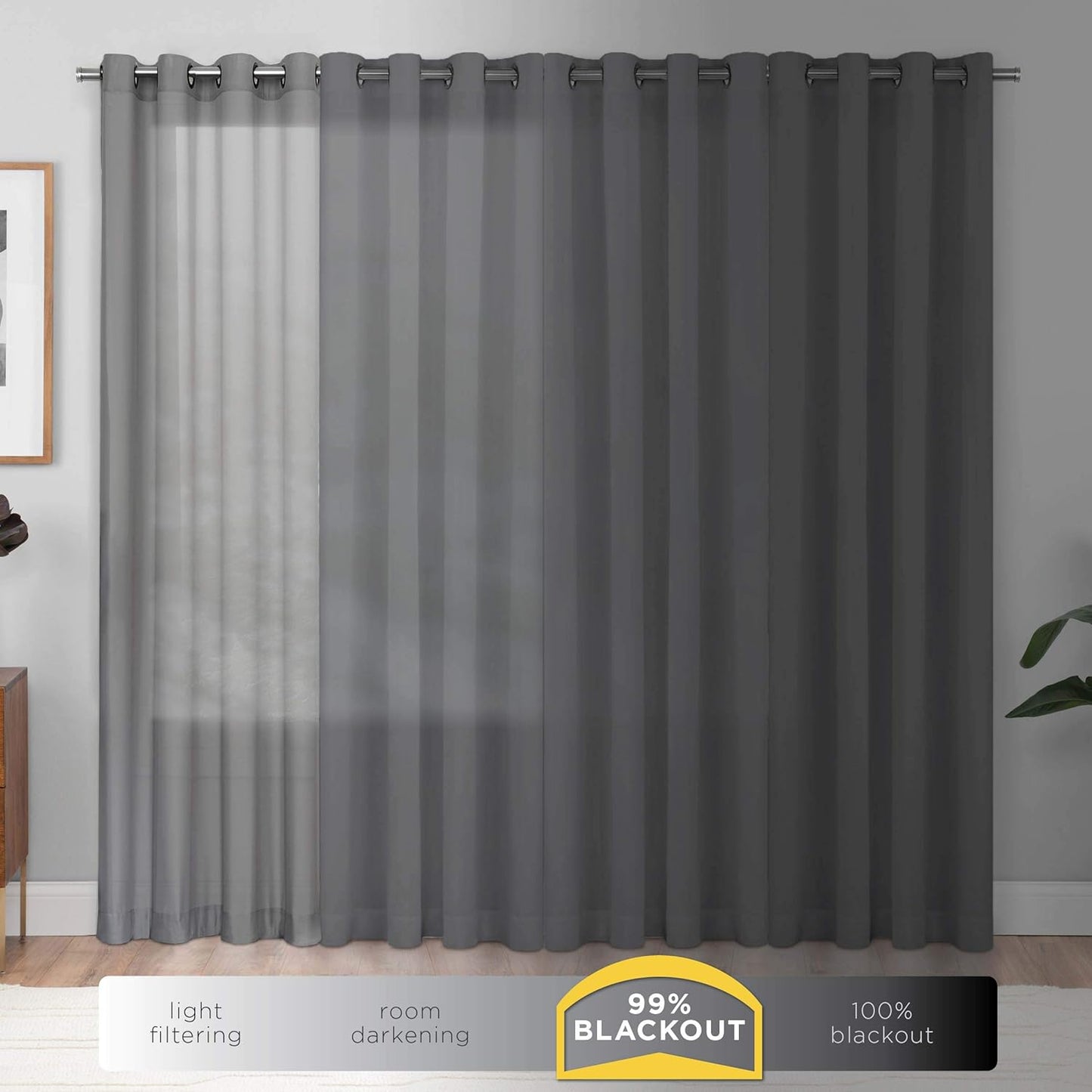 Kendall Modern Blackout Thermal Rod Pocket Window Curtain for Bedroom or Living Room (1 Panel), 42 X 63, Pool