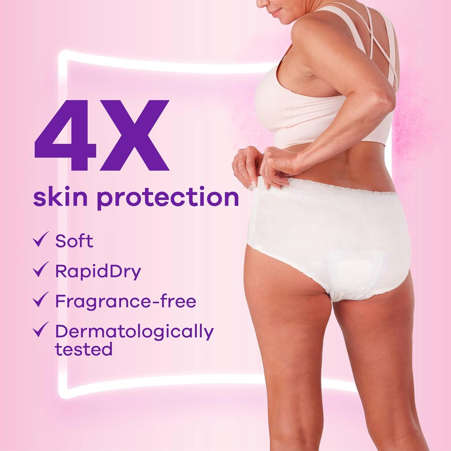 Discreet Sensitive, Incontinence & Postpartum Underwear for Women, Maximum plus Protection, Small/Medium, 28 Count