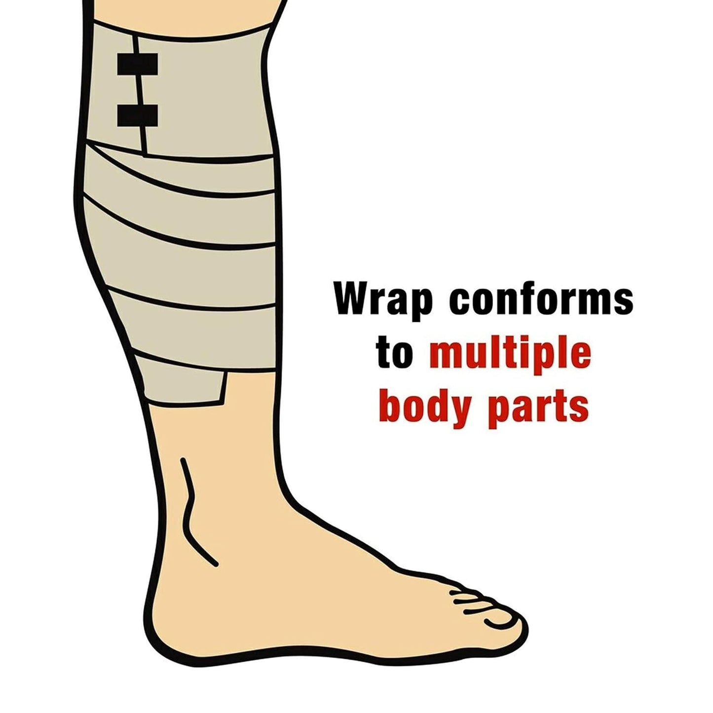 Brand 2 Inch Elastic Bandage with Clips Beige 2 in X 51.2 in Great for Elbow Ankle Knee & More Comfortable Design for Prolonged Wear Easy-To-Use Wrap Design (207310)