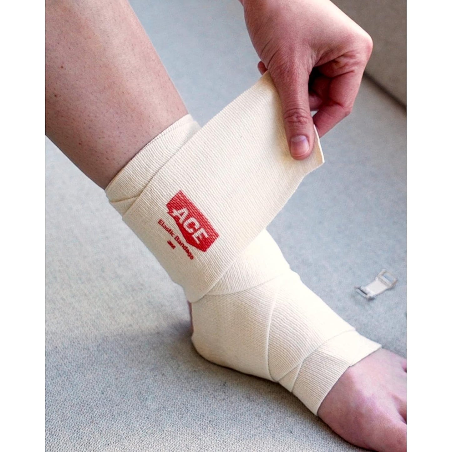 Brand 2 Inch Elastic Bandage with Clips Beige 2 in X 51.2 in Great for Elbow Ankle Knee & More Comfortable Design for Prolonged Wear Easy-To-Use Wrap Design (207310)