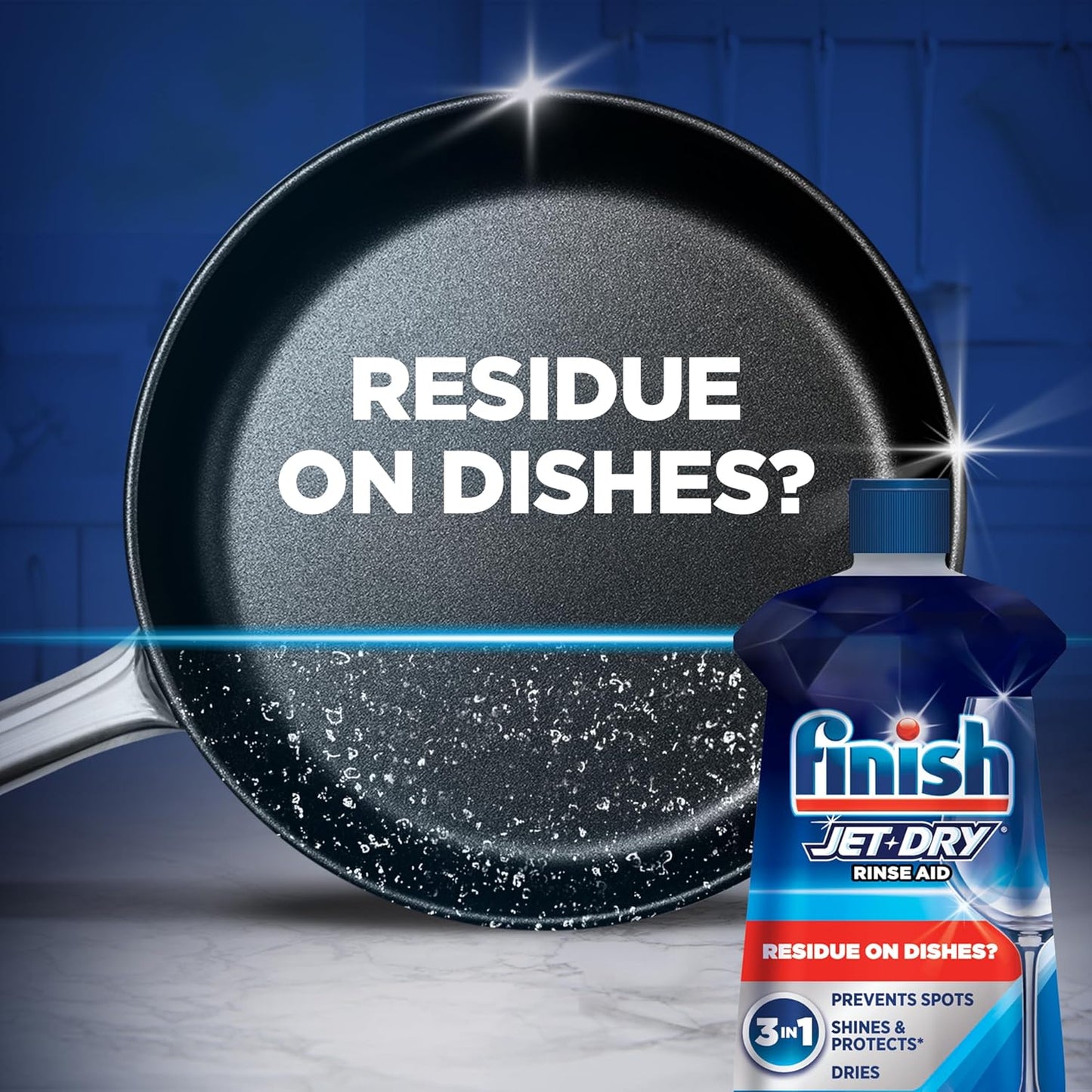Jet-Dry Dishwasher Rinse Aid, Compatible with Dishwasher Detergent, Prevents Spots & Residues, Dries, Shine & Protects, 32 Oz, 300 Washes