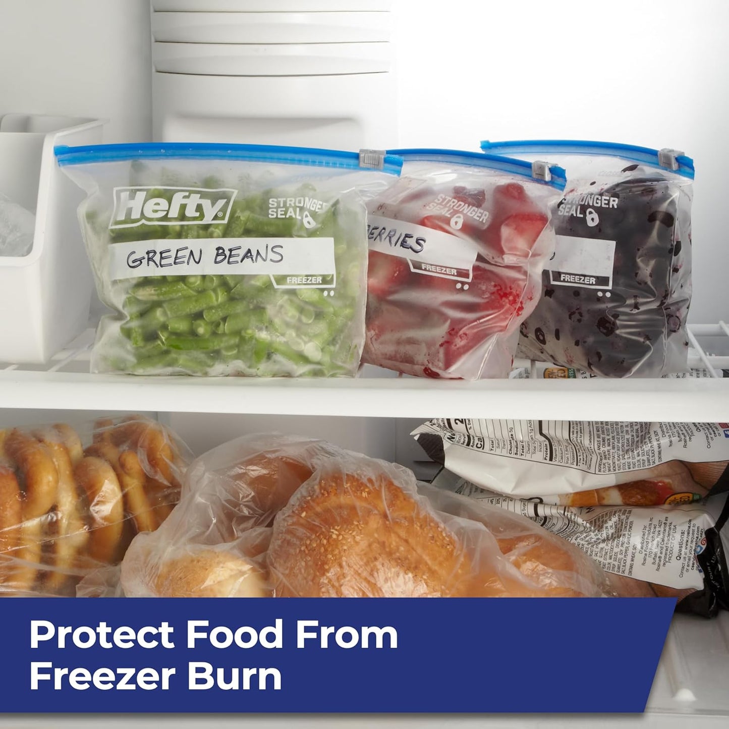 Slider Freezer Kitchen Storage Bags, Quart Size, 74 Count