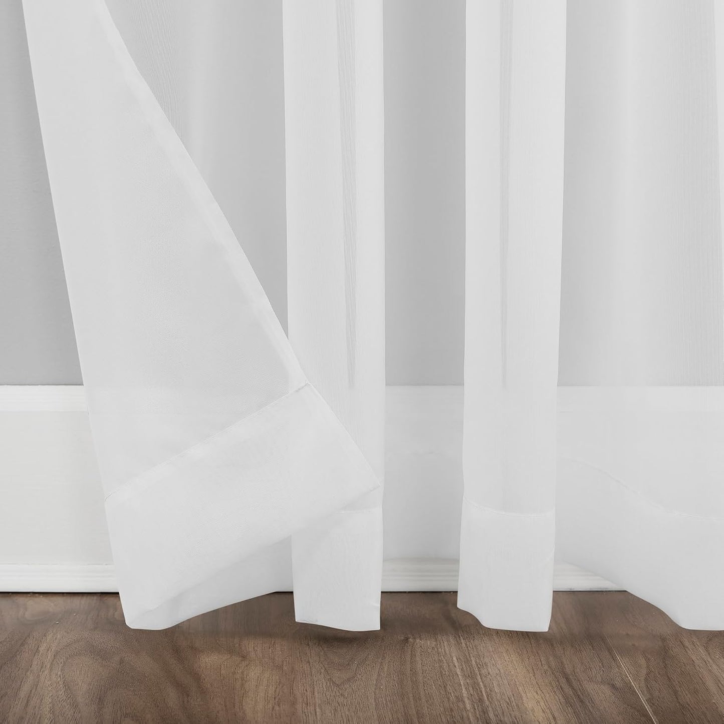Emily Sheer Voile Grommet Curtain Panel, 59" X 95", White