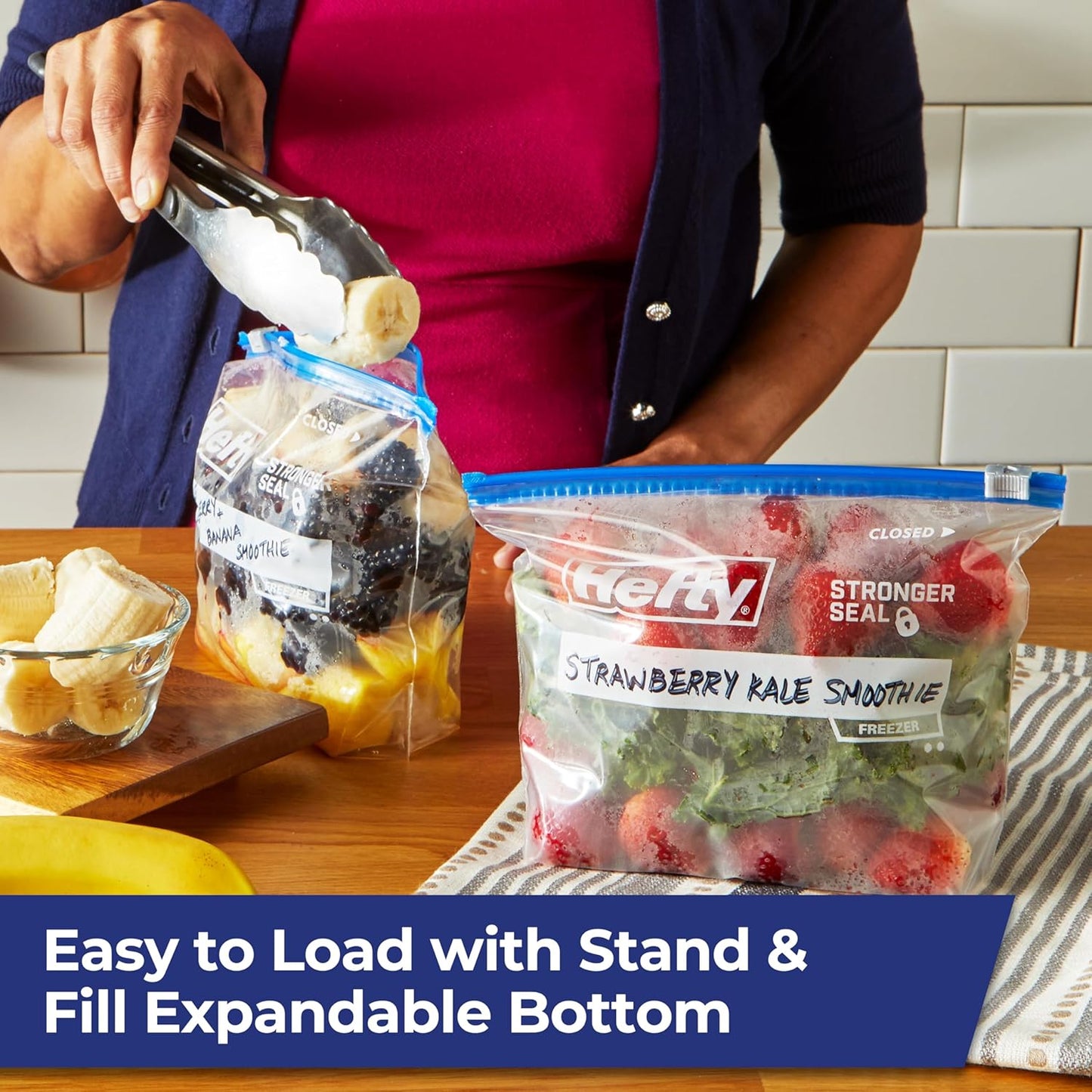Slider Freezer Kitchen Storage Bags, Quart Size, 74 Count