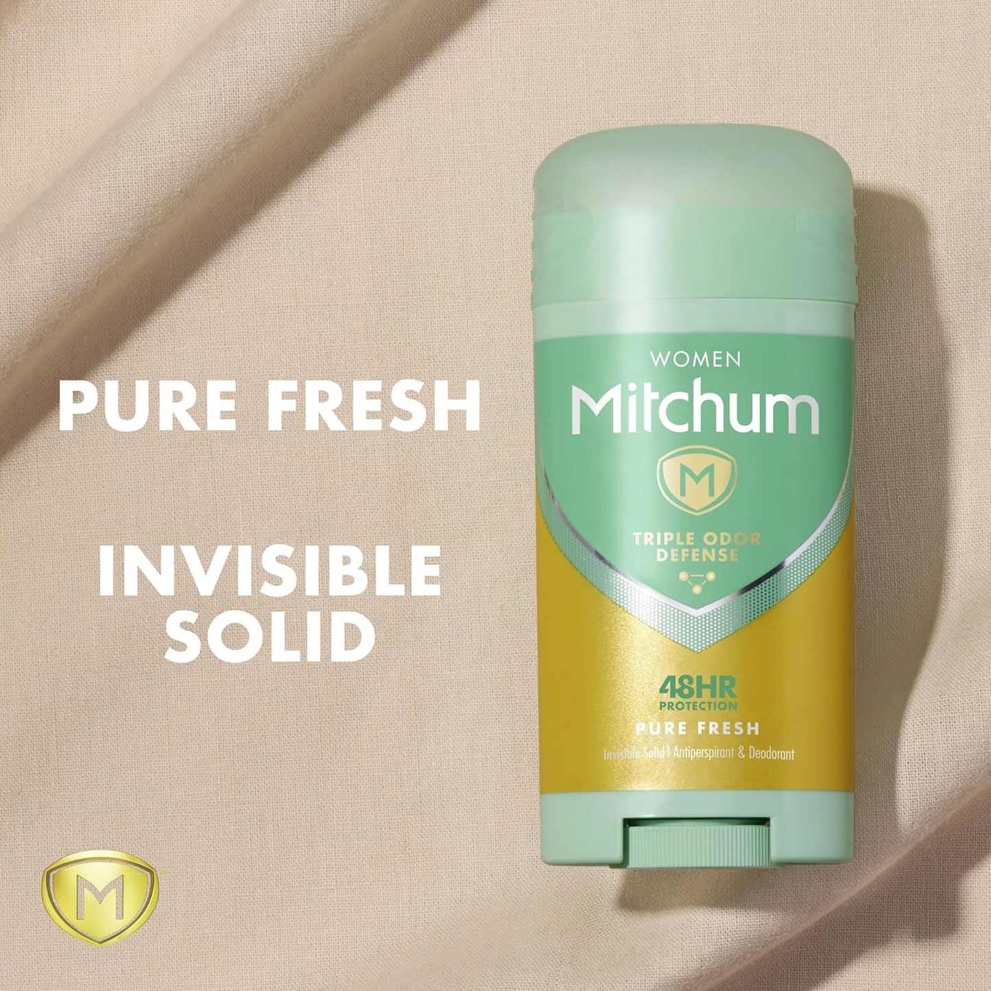 Women Triple Odor Defense Invisible Solid Antiperspirant Deodorant, Pure Fresh, 2.7 Oz