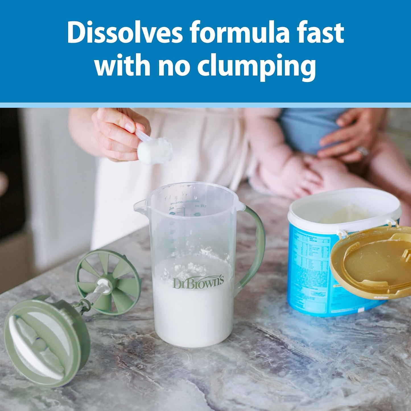 Dr. Brown'S Baby Formula Mixing Pitcher with Adjustable Stopper, Locking Lid & N