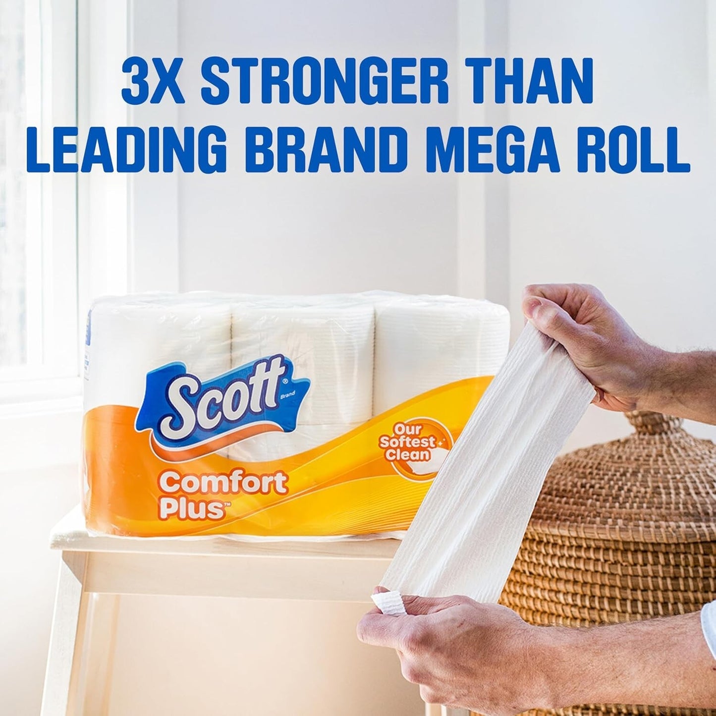 Scott Comfortplus Toilet Paper, 12 Double Rolls 231 Sheets per Roll, Septic-Safe