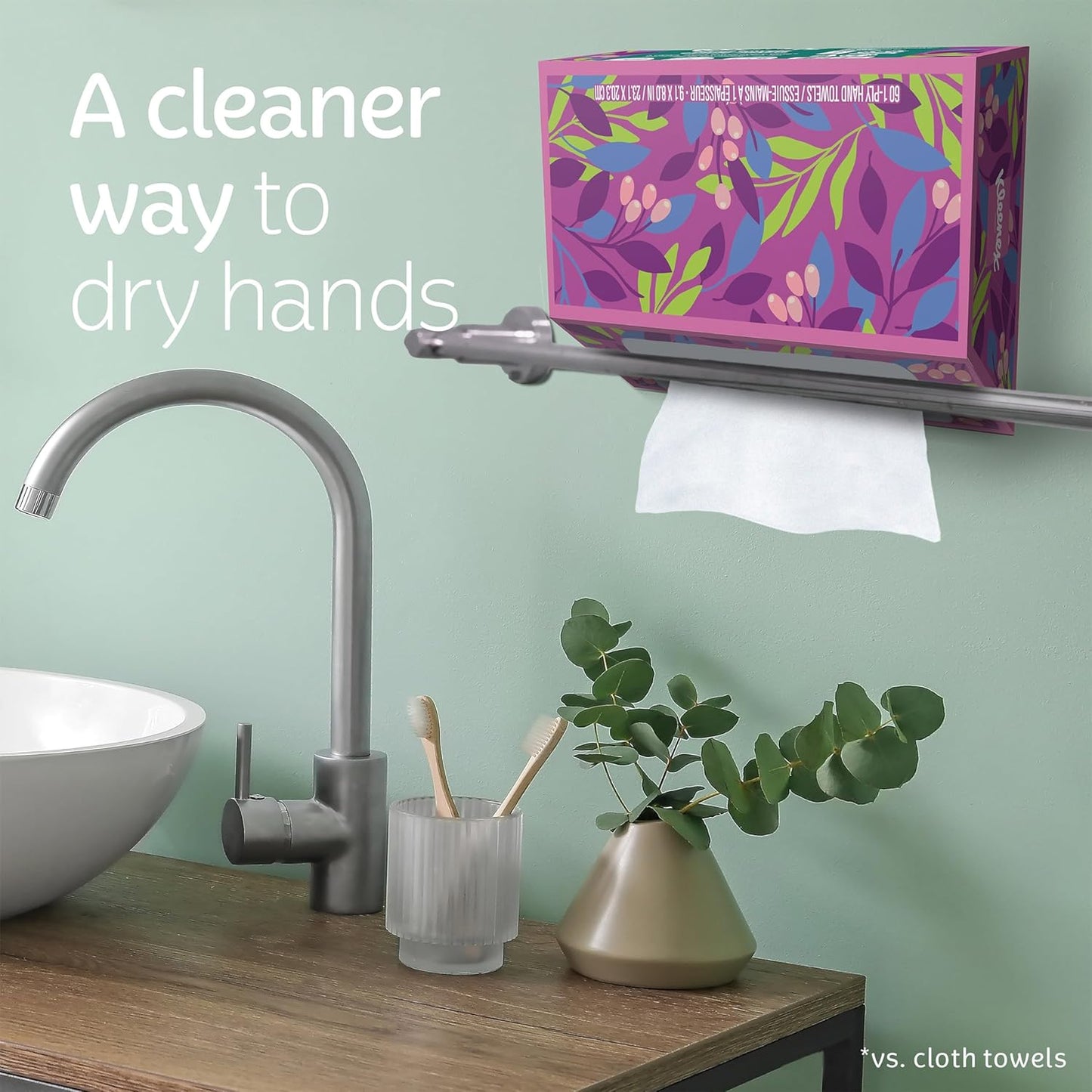 Disposable Paper Hand Towels, 6 Boxes, 60 Tissues per Box (360 Total Tissues), Packaging May Vary