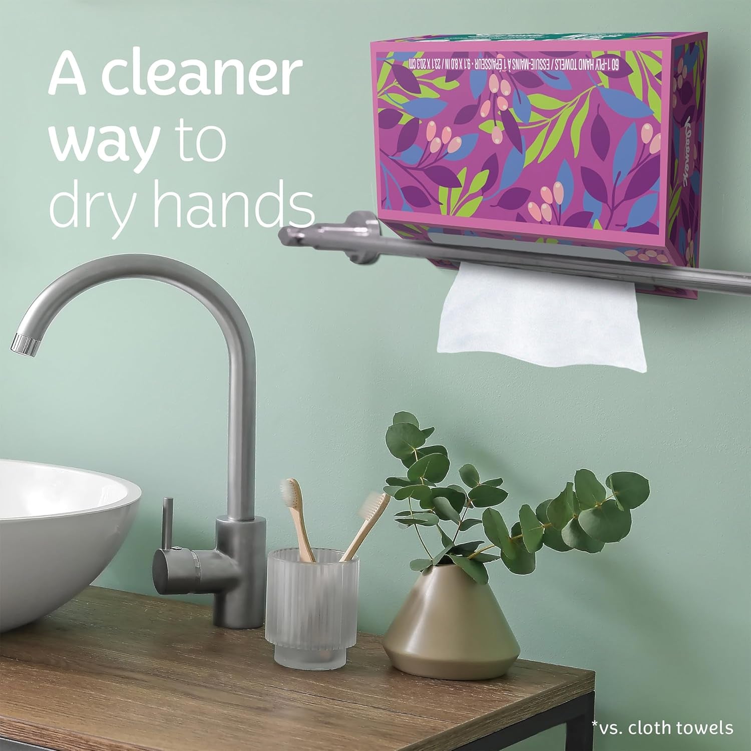 Disposable Paper Hand Towels, 6 Boxes, 60 Tissues per Box (360 Total Tissues), Packaging May Vary