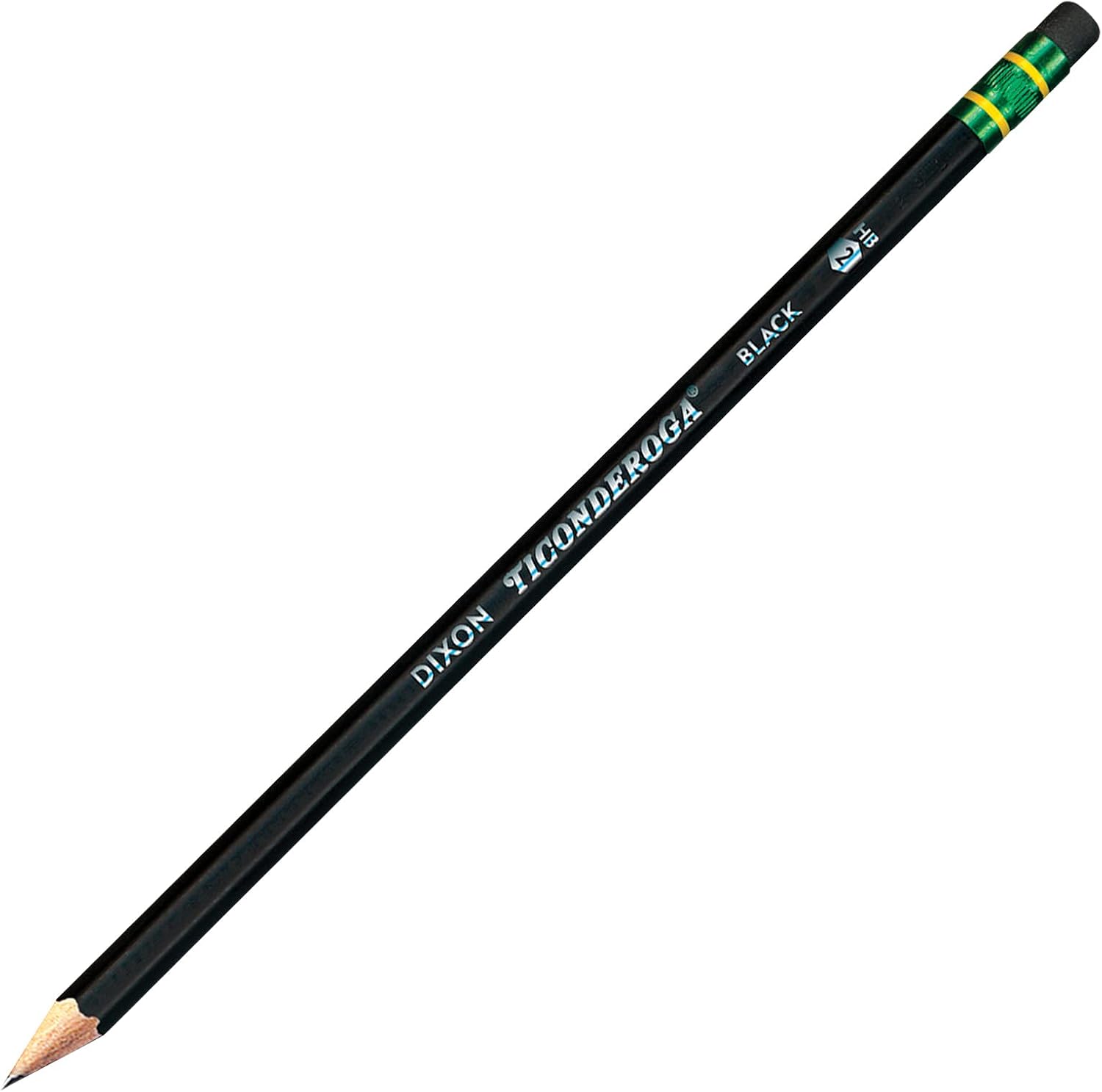 Wood-Cased Pencils, Unsharpened, #2 HB Soft, Black, 12 Count