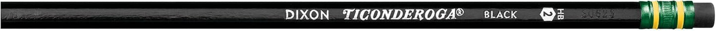 Wood-Cased Pencils, Unsharpened, #2 HB Soft, Black, 12 Count