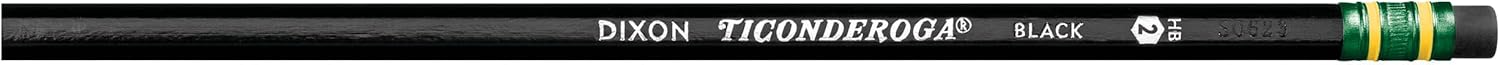Wood-Cased Pencils, Unsharpened, #2 HB Soft, Black, 12 Count