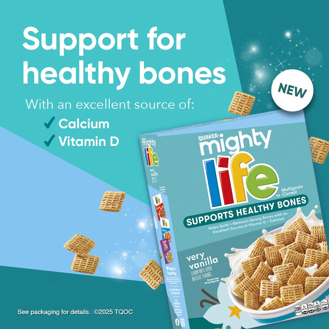 Mighty  Multigrain Cereal, Very Vanilla, Bone Health Support, 22.3 Oz Family Size