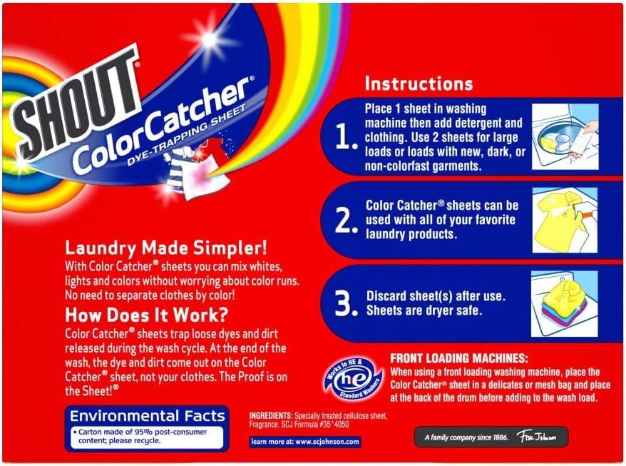 Color Catchers for Laundry, Allow Mixed Washes, Prevents Color Runs and Maintains Original Clothing, 72 Count