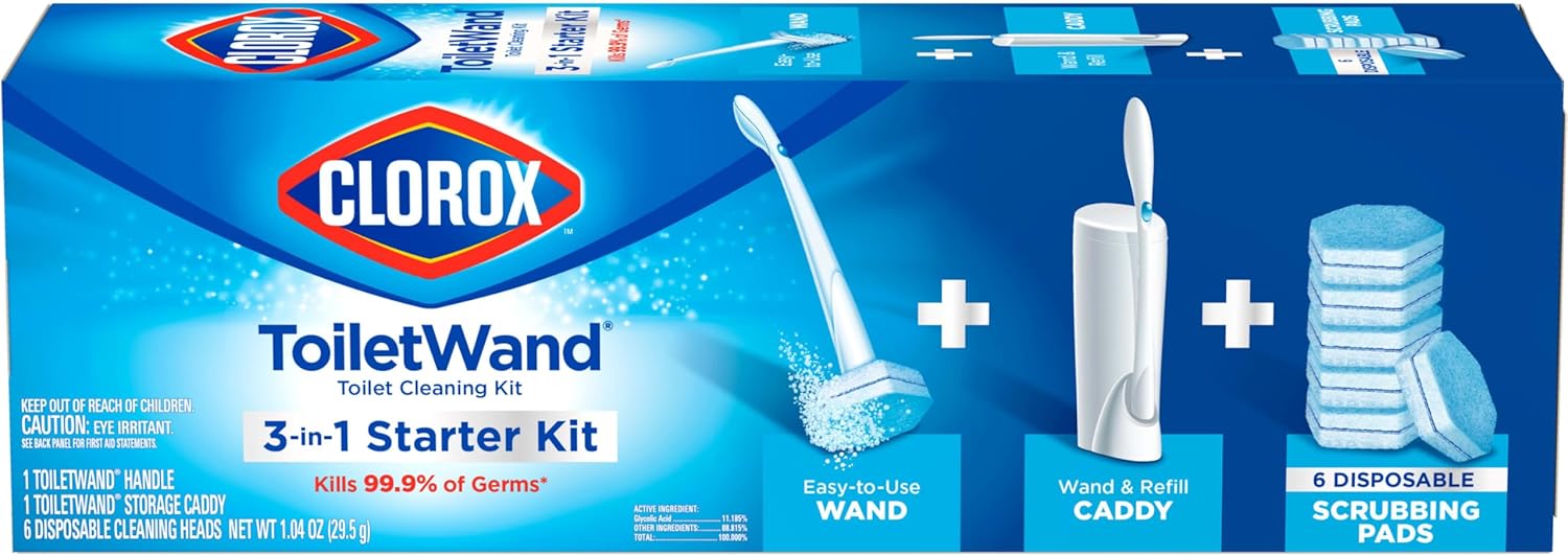 Toiletwand Toilet Cleaning Kit, Toiletwand, Caddy and 6 Refills, Pack of 6 (Pack May Vary)
