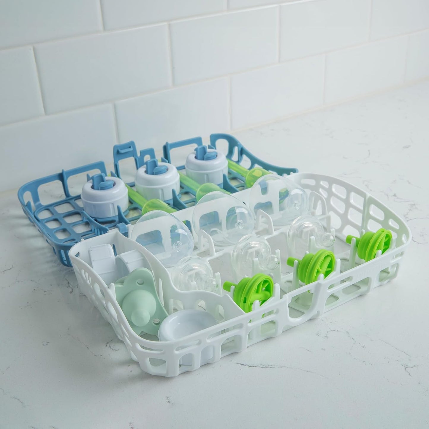 Dishwasher Basket for Small Baby Bottle Parts, Pacifiers, and Accessories, Clean, Store and Organize Newborn Essentials, BPA Free