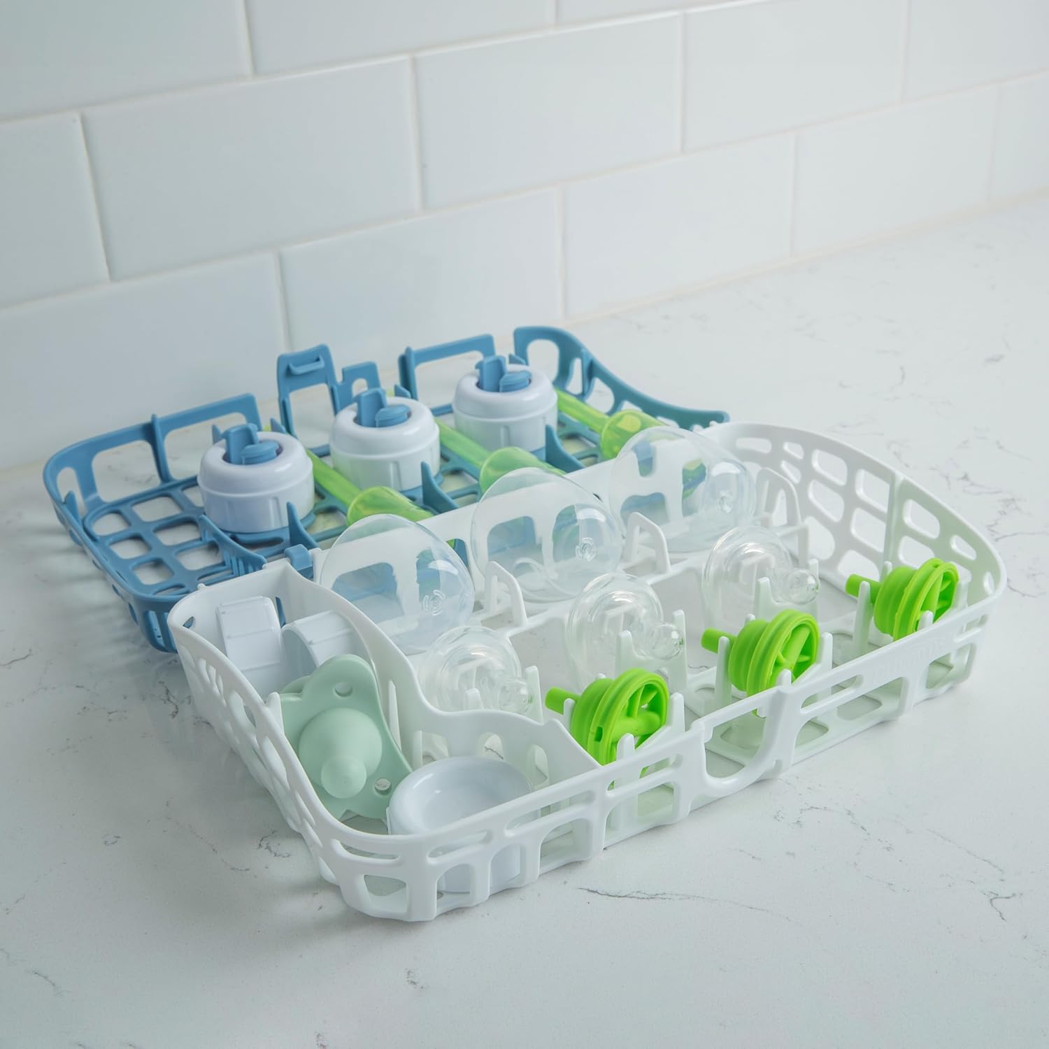Dishwasher Basket for Small Baby Bottle Parts, Pacifiers, and Accessories, Clean, Store and Organize Newborn Essentials, BPA Free