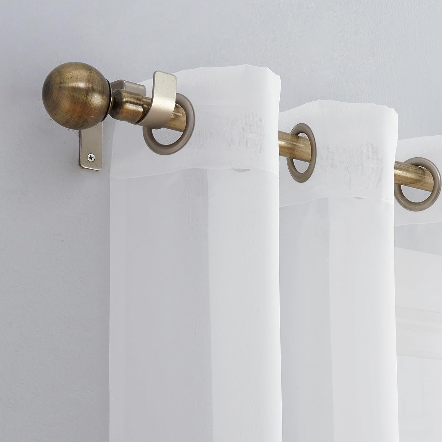 Emily Sheer Voile Grommet Curtain Panel, 59" X 95", White