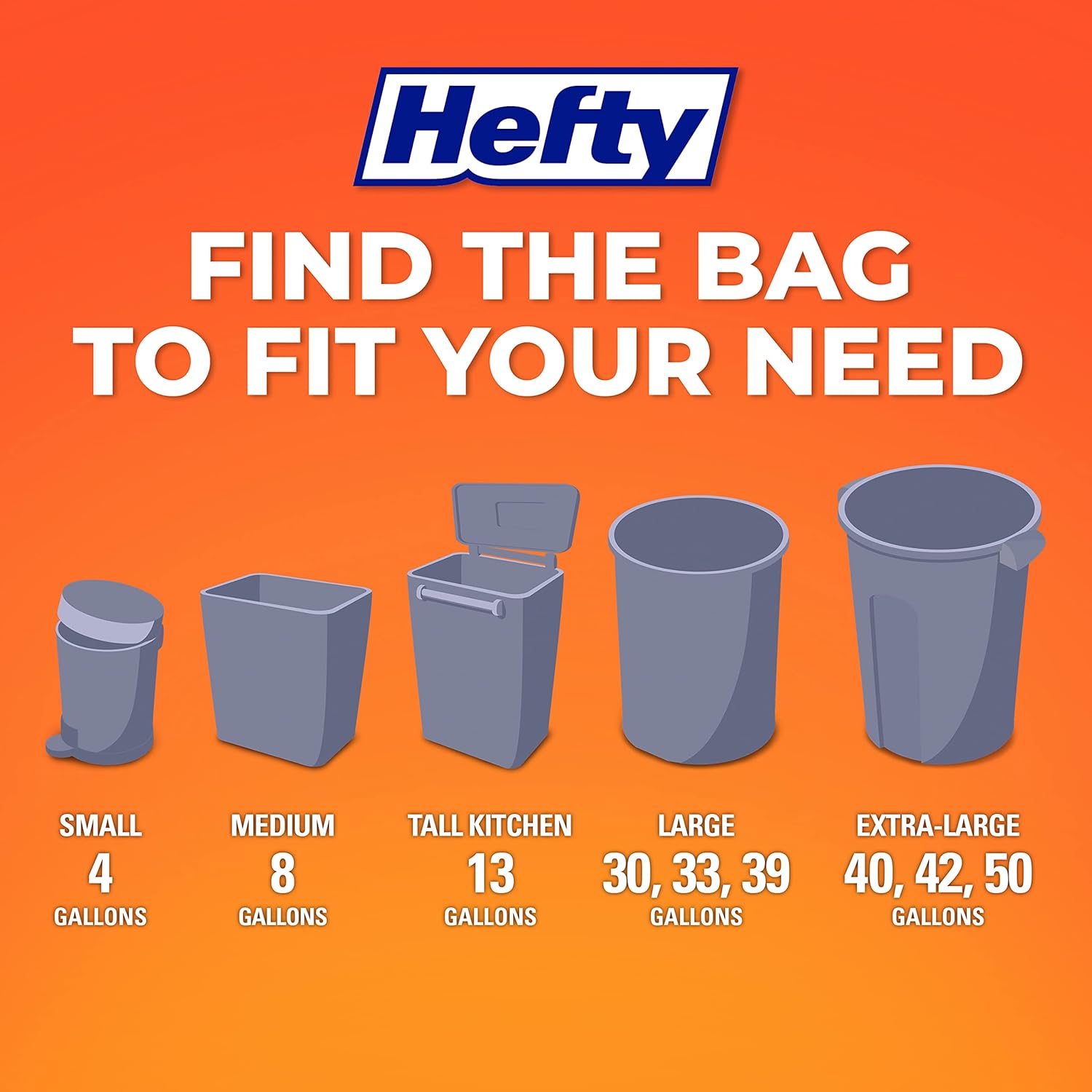 Small Trash Bags, Fabuloso Scent, 4 Gallon, 52 Count