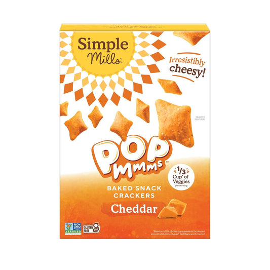 Pop Mmms Cheddar Baked Snack Crackers, Gluten Free, 4 Ounce (Pack of 1)