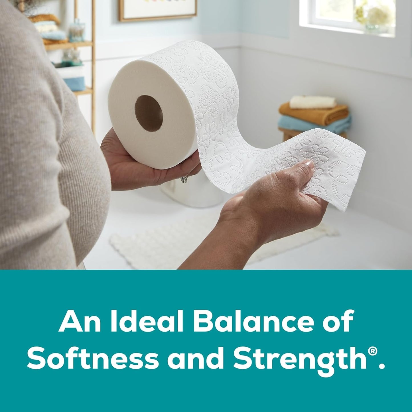 Toilet Paper, 4 Mega Rolls = 16 Regular Rolls, Soft and Strong Toilet Tissue