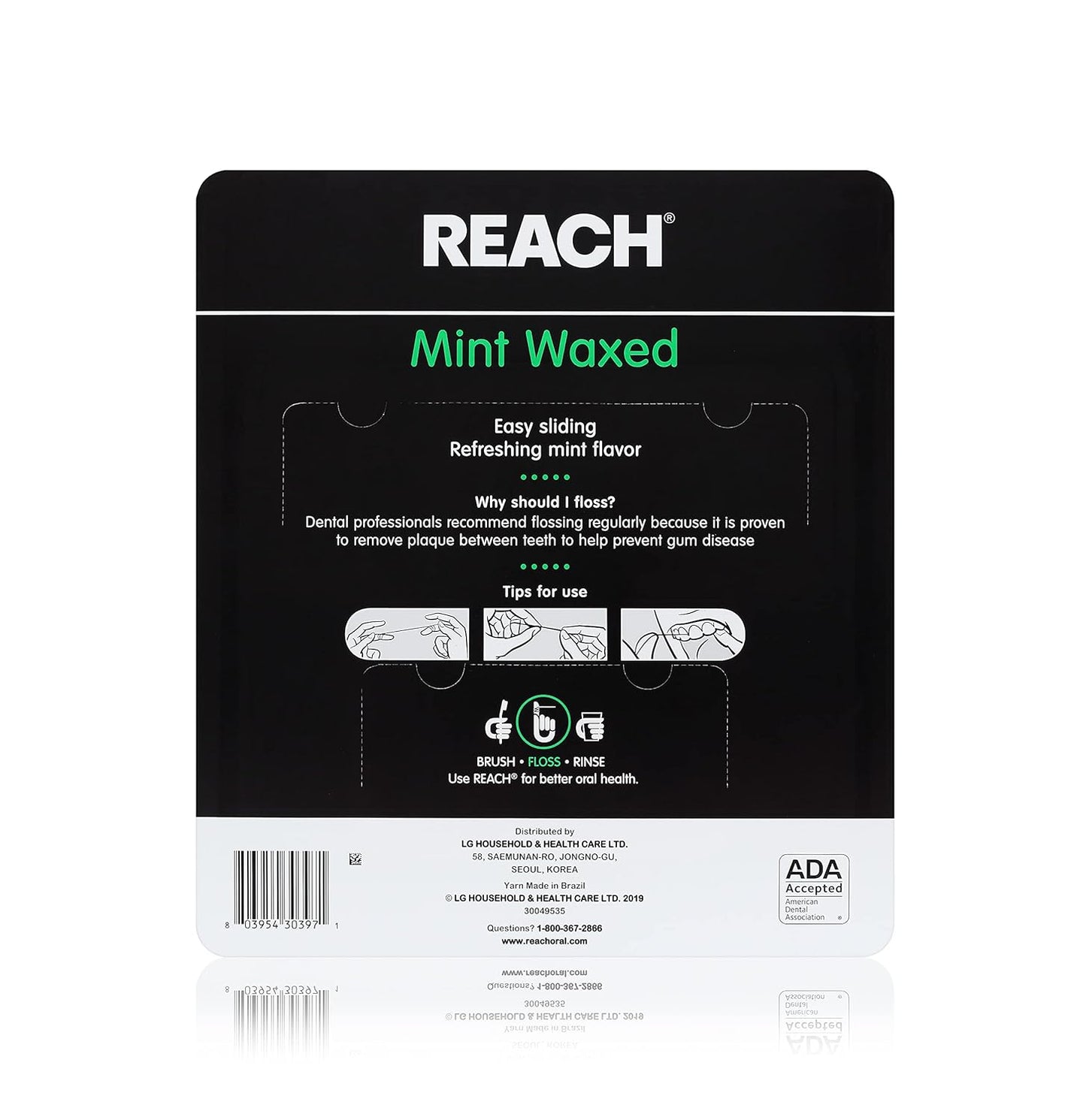Waxed Dental Floss, Mint, Plaque Remover for Teeth, Shred Resistant, Floss Slides Smoothly, Easy to Use, Waxed, Deep Cleaning Teeth, Oral Care, PFAS Free, for Adults & Kids, 3 Pack, 55 Yd