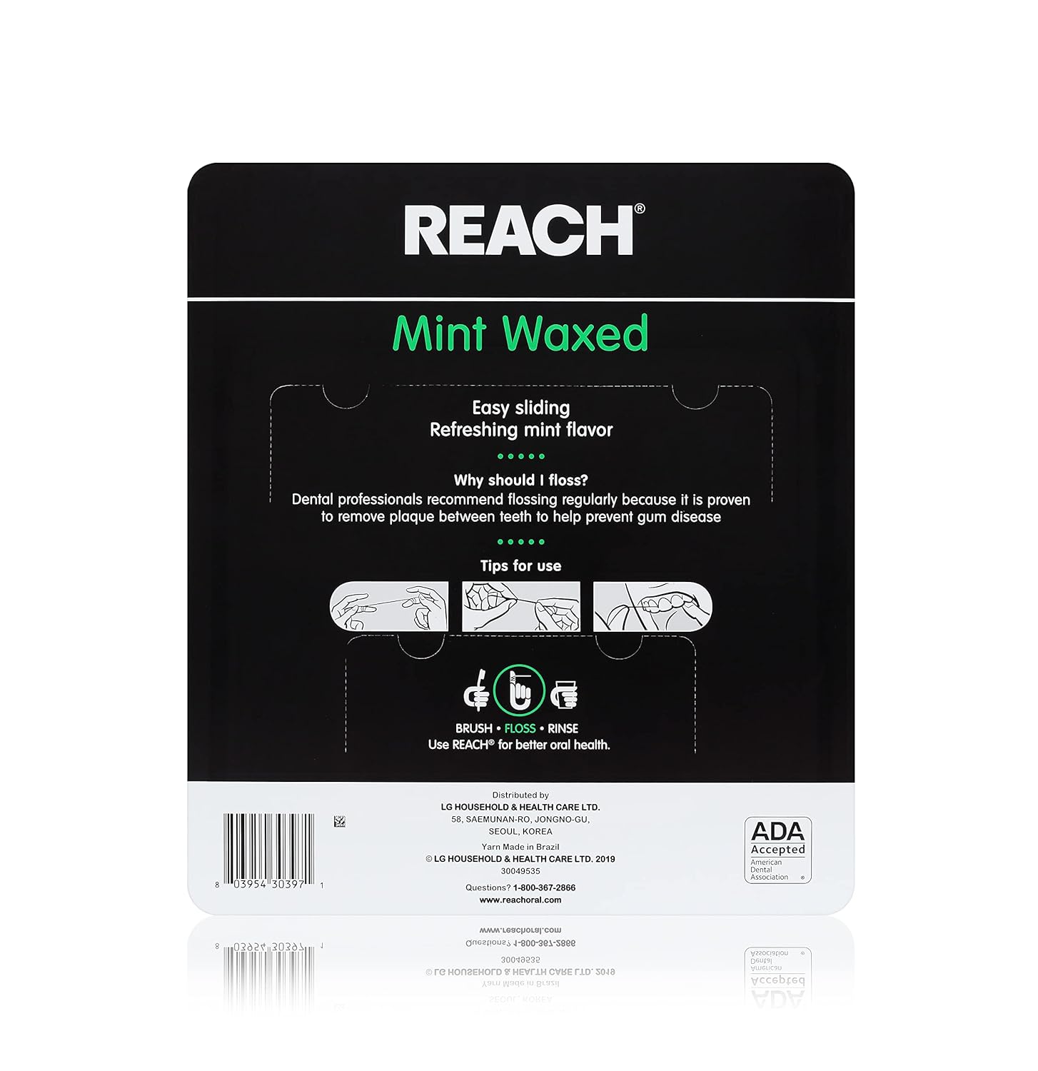 Waxed Dental Floss, Mint, Plaque Remover for Teeth, Shred Resistant, Floss Slides Smoothly, Easy to Use, Waxed, Deep Cleaning Teeth, Oral Care, PFAS Free, for Adults & Kids, 3 Pack, 55 Yd