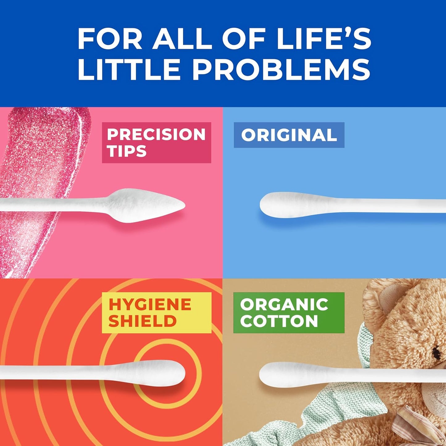 Cotton Swabs, Original, for Home, First Aid and Beauty, 100% Cotton, 750 Count
