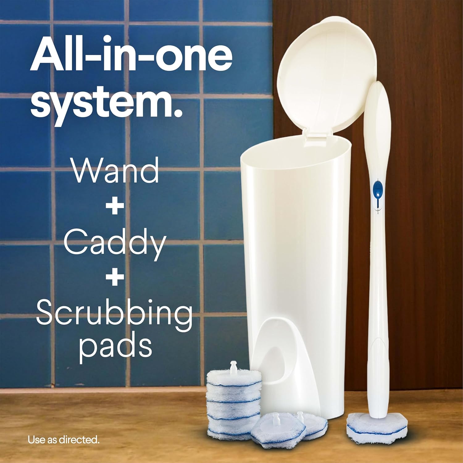 Toiletwand Toilet Cleaning Kit, Toiletwand, Caddy and 6 Refills, Pack of 6 (Pack May Vary)