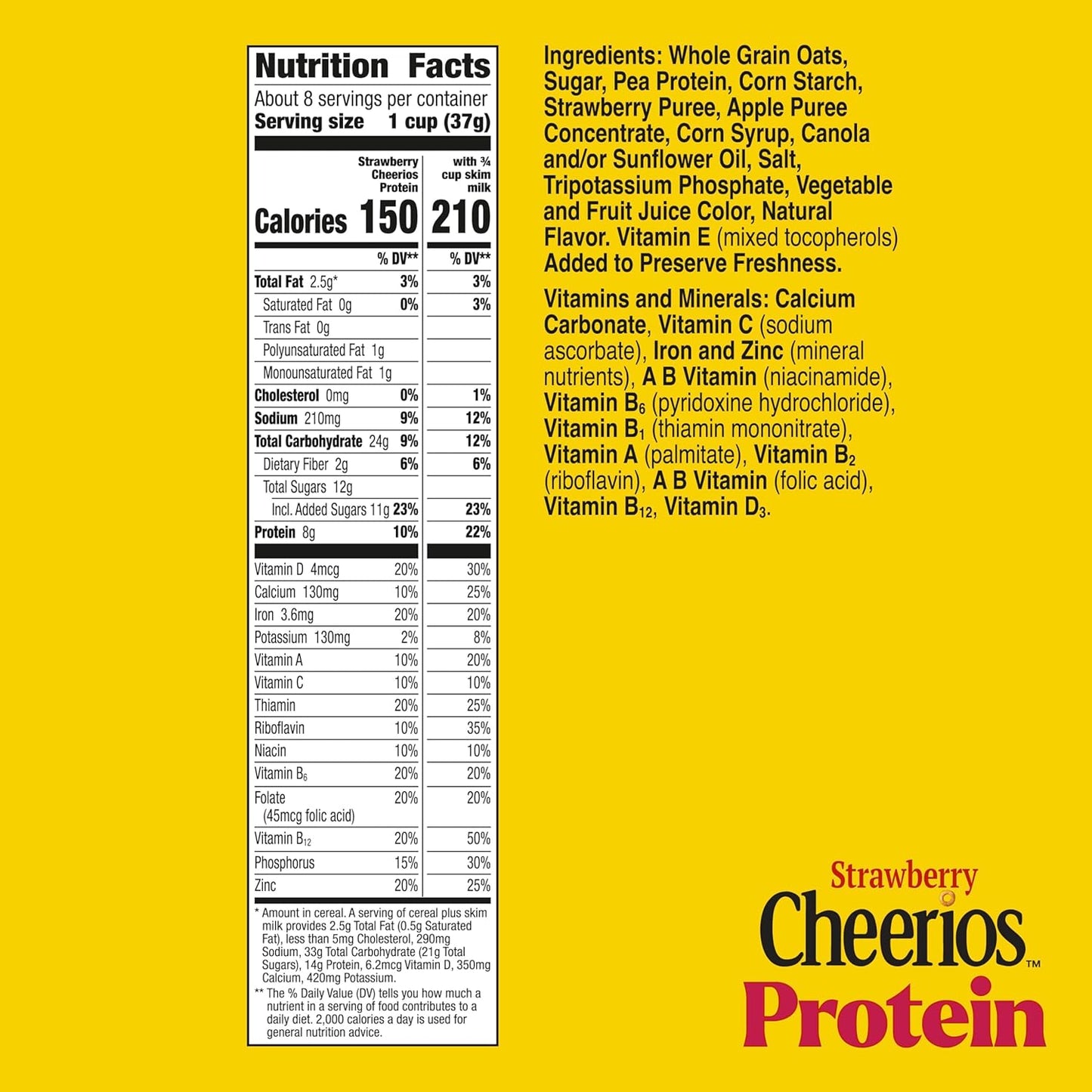 Protein Cereal, Strawberry, 8G Protein, Large Size, 11.2 Oz