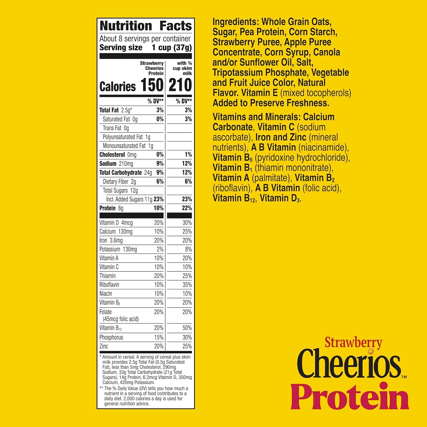 Protein Cereal, Strawberry, 8G Protein, Large Size, 11.2 Oz