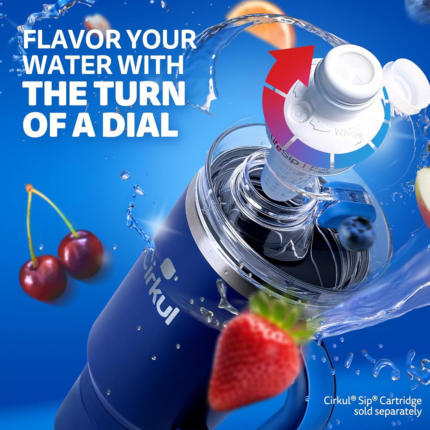 40Oz. Midnight Blue Stainless Steel Tumbler with Handle, All-Day Strawsip™, Double-Wall Insulated