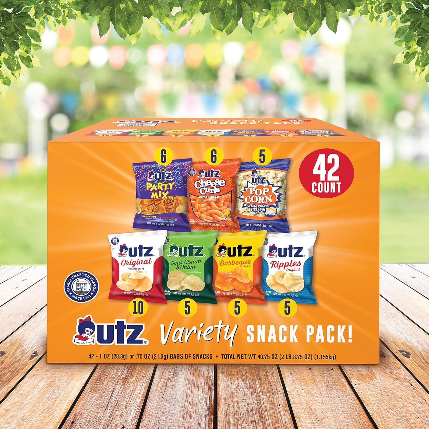 Snack Variety Pack Individual Snacks, Includes Potato Chips, Cheese Curls, Popcorn, and Party Mix, Crunchy Travel Snacks for Lunches, Vending Machines, and Enjoying on the Go (Pack of 42)