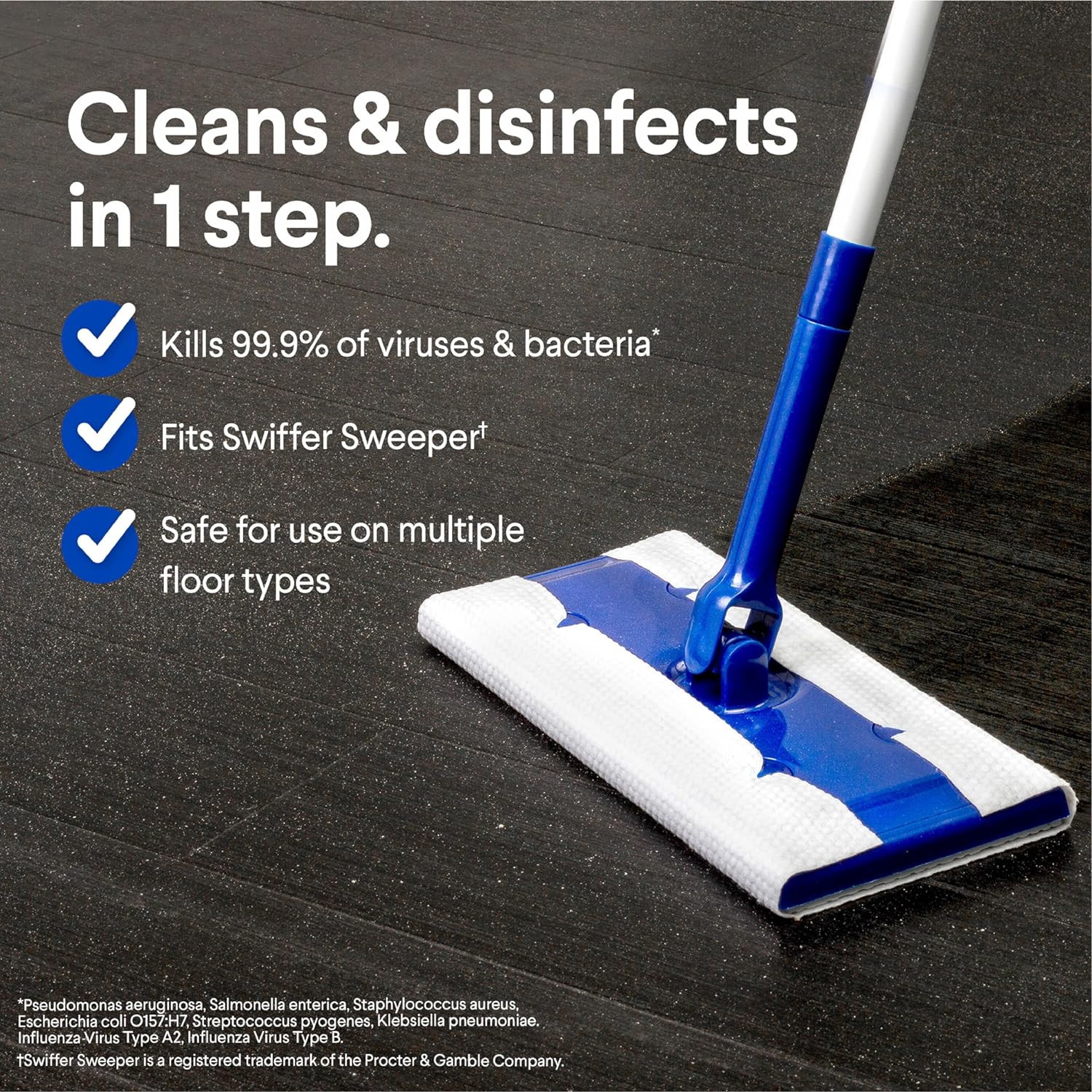 Scentiva Disinfecting Wet Mop Pad, Disposable Mop Heads, Multi-Surface Floor Wipes, Lavender and Jasmine, 2 Packs, 24 Wet Refills per Pack (Package May Vary)