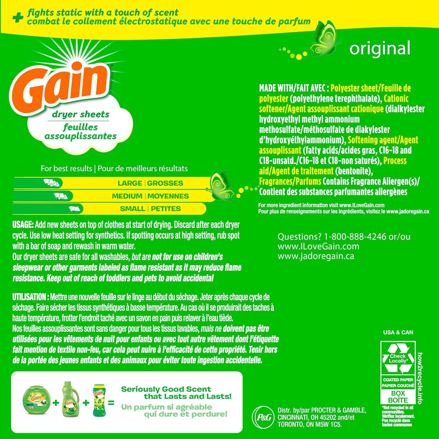 Original Dryer Sheets, 120 Count