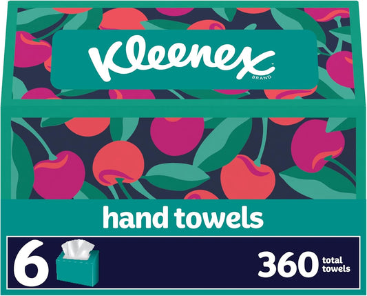 Disposable Paper Hand Towels, 6 Boxes, 60 Tissues per Box (360 Total Tissues), Packaging May Vary