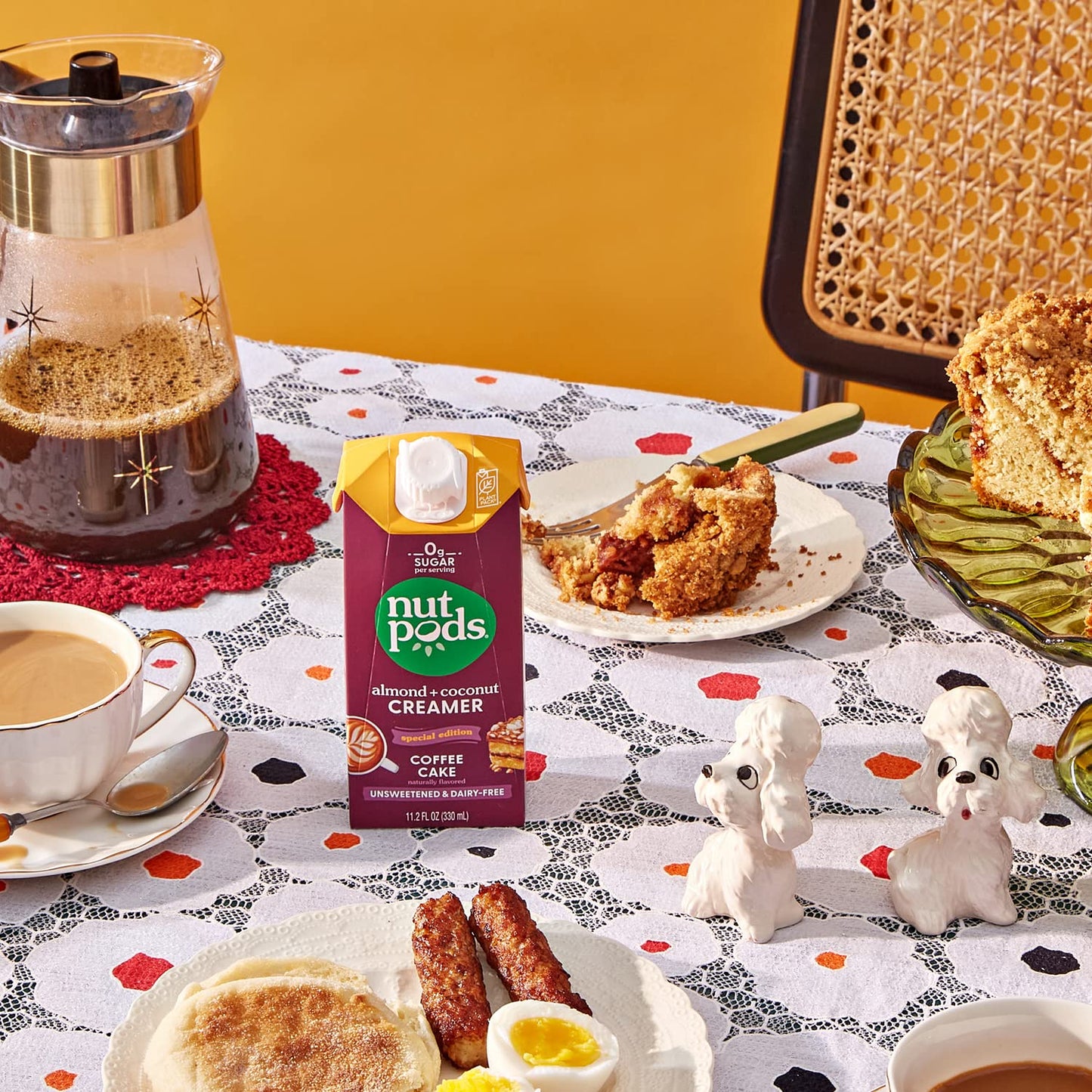 Coffee Cake Unsweetened Dairy-Free Creamer, Made from Almonds and Coconuts, Whole30, Keto, Gluten Free, Non-Gmo, Vegan, Kosher (3-Pack)