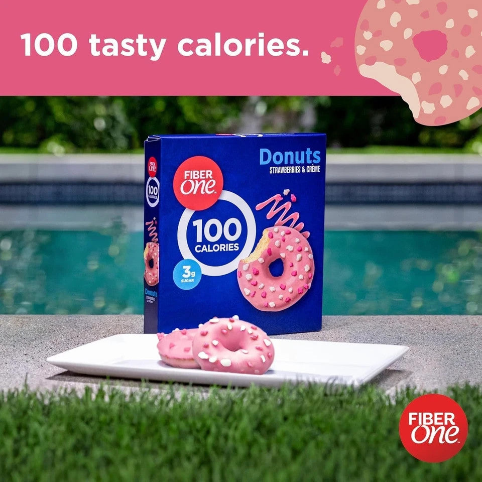 EBAY (1)Fiber One 100 Calorie Donuts, Strawberries and Creme, 3G Sugar, 4 Count, 3.28 Oz